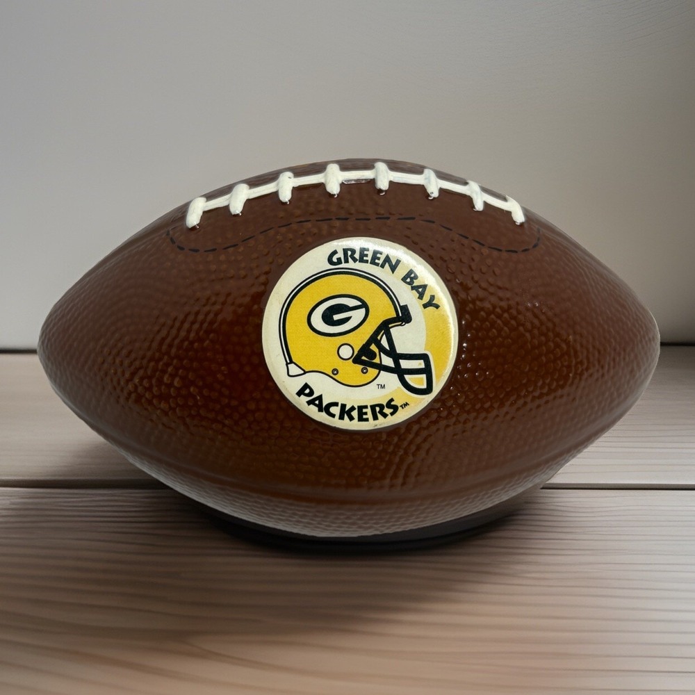 Vintage Green Bay Packers NFL Wilson Coin Football Bank Made In Thailand